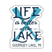 Guernsey jezero Michigan Suvenir Vinil naljepnica naljepnica za pakiranje 4-pakovanje