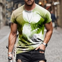 Yanhoo muške majice 3D digitalna posada vrata kratkih rukava s kratkim rukavima Plus size bodybuilding
