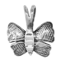 Sićušna ogrlica od srebrnog leptira za žene dijamantska oksidirana završna obrada BX_15