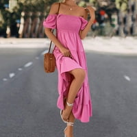 Ljetne haljine za žensko odobrenje TrendSvomen modne modne kaznene čvrste boje kratka haljina s mjehurićima