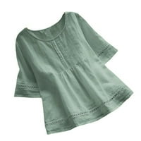 Bluze za slobodno vrijeme posade Slobodne ljetne trake za žene za žene zelena XL
