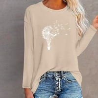 Ženska modna tiskana labava majica dugih rukava bluza okrugli vrat casual vrhovi Trendy Fall odjeća