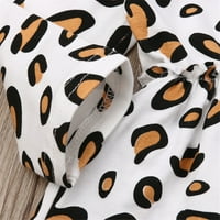Izhanske novorođene dječje djevojke Leopard Print Odjeća za rub RodySuit SeutFits postavljen bijeli