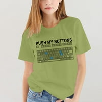 Žene ljetne vrhove grafički grafički otisci Bluze casual ženske majice kratkih rukava zelena m