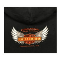 Harley-Davidson ženska vruća za elektroenergetski b & s puni zip fleece hoodie 5m38-hb, harley davidson