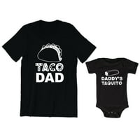 Taco tata Muška majica Grafička hrana Tee Daddy's Taquito Baby Bodysuit Majica za djecu