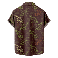 Muška povremena havajska majica Dinosaurus gumb niz majice kratkih rukava za dječake