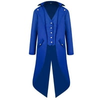 Zimski kaputi za muškarce Muški kaput jakna za vrata za jakna Gothic Frock Coat Pratio odjeća Plava