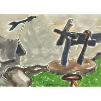 Arthur Dove crnarna ukrašena uokvirena dvostruka matted muzej umjetnička ispisa pod nazivom: pejzaž