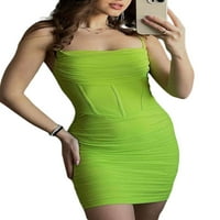 Sve ljetne mršave klizne haljine za žene, zelena tanka omotača seksi seksi mini over