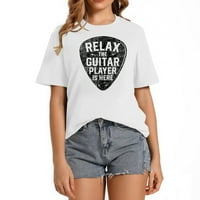 Vintage Rela The gitarista je ovdje grafička majica kratkih rukava za žene, moderan ljetni vrh