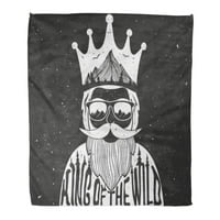 Bacajte pokrivač toplo ugodno print flanel MAN krune planine i drveće unutar kralja divlje inspirativne