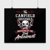 Prezime Canfield Poster - Domaćinstvo zaštićeno 2. drugom Amandmanom - Personalizirani ljubitelji pištolja