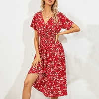 HGW Ljeto Male cvjetne haljine s kratkim rukavima za žene