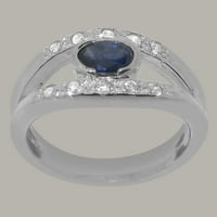 Britanci napravio je 9k bijelo zlato Real Prirodni safir i dijamantni prsten žena - veličine opcije