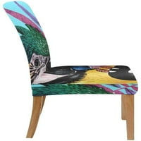 Ručno oslikana akvarel papagajnog parrota Stretch stolica zaštitnik sjedala klizač za blagovaonicu Hotel