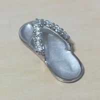 Prekrasna havajska velika ogrlica, sterling srebrna sandala, cipela za flip-flop čista CZ Privjesak,