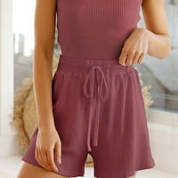 Aaiymet Teretane kratke hlače Žene Ljeto Plažni kratkiši džepovi Ležerne prilike za elastične pletene
