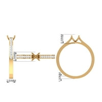 Okrugli etiopski Opal Solitaire zaručni prsten sa dijamant, 14k žuto zlato, SAD 7.50