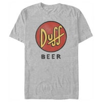 Muški su Simpsonovi Duff Beer Classic Logo Grafički tee Athletic Heather Veliki