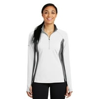 Sport-Tek Ladies Sport-Wick Stretch kontrast 1-zip pulover. Lst854