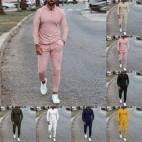 Muškarci Sportsni odijelo - Trenerka Ležerne prilike sa čvrstim majicama i hlačama Set Pink XL