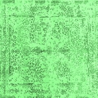 Ahgly Company Zatvoreni kvadrat Sažetak smaragdno zelene suvremene prostirke savremene površine, 4 'kvadrat