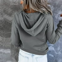 Ženske dukseve pulover vrhovi tiskanih casual gumba niz džep dugih rukava