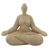 Sagebrook Home Resin 11 Sucasana ženska joga figurica, smeđa