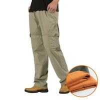 B91XZ muške hlače Muške modne casual labavo pamuk plus veličine džep čipke up hlače Velvet ukupno, veličina