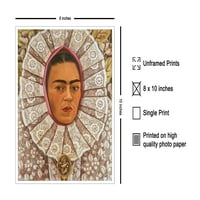 Vintage Frida Poster - Retro Magic Realism Ispiši - Poklon za umjetnika, prijatelju - samoportret, meksička