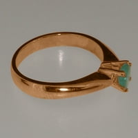Britanci izrađeni 14k ružičarski zlatni prsten smaragdnim ženskim zaručničkim prstenom - Opcije veličine