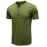 Košulja za muškarce Plus size Solid Color V-izrez Dugme kratkih rukava TOP Ležerne prilike prozračne