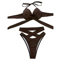 Caicj Womens kupaći kosujci Tankini bikini set za žene dva kupaća kupaća visoka struka jedno ramena