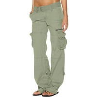 Ženske čvrste baggy teretne hlače Hippie punk pantalone Srednja odjeća Jogger džepni labavi kombinezoni