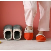 Par pamučne papuče Žene zatvorene neklizajuće debele tople kućne kućne cipele Cur Cur Papuče casual