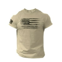 O Kratki vrat Nestrpljive bluze Američki muške rukav zastava majica tiskana muška bluza