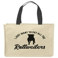 Platnene torbe za tote samo želim kućne ljubimce sve rotweilers smiješne pse vole šapu Ispisuju kupovinu
