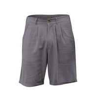 Cuoff kratke hlače Muške posteljine Ležerne prilike na plaži Pamuk Klasične ljetne kratke hlače sa gumbima