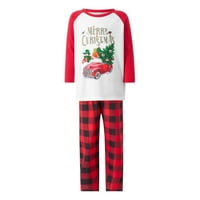 Božićne pidžame za porodični roditelj-dijete odijelo božićno odijeloShomeweward okrugli vrat dugih rukava