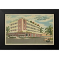 Nepoznati Crni moderni uokvireni muzej umjetnički print pod nazivom - Miami Beach VI