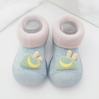 B91XZ Baby Boy Sock cipele crtane tople kuće papuče za obložene zimske zatvorene cipele