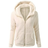 BabySbule Fall Jackets za žensko odobrenjeWomen džemper sa kapuljačom kaput zimski topli vune sa zatvaračem