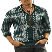 Luxplum muški vrhovi rever vrat Polo majica cvjetna ispis bluza Atletska majica Radovi na majicama crna
