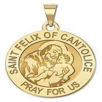 Saint Feli iz kantolice vjerske medalje veličine četvrtine -Solida 14k žuto zlato