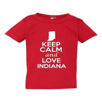 Držite miran i ljubav Indiana Zemlja Mapa Nacije Patriotska mališana dječja majica Majica Tee