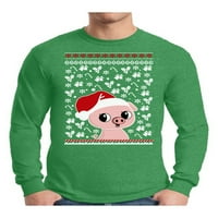 Awkward Styles Xmas Piggy ružni božićni džemper majica s dugim rukavima za muškarce