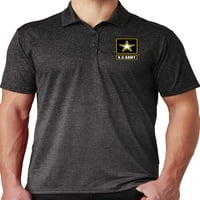Muški amblem američke vojske Premium polo majica - Carolina plava istinska mornarica, srednja
