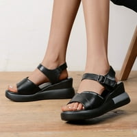 Modne ženske prozračne čipke cipele debele kosilice Ležerne sandale za žene crne 8