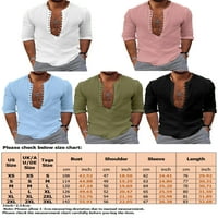 Tenmi muški vrhovi V izrez majica s dugim rukavima Košulje Redovna fit majica Ljetna bluza Sky Blue 2xl